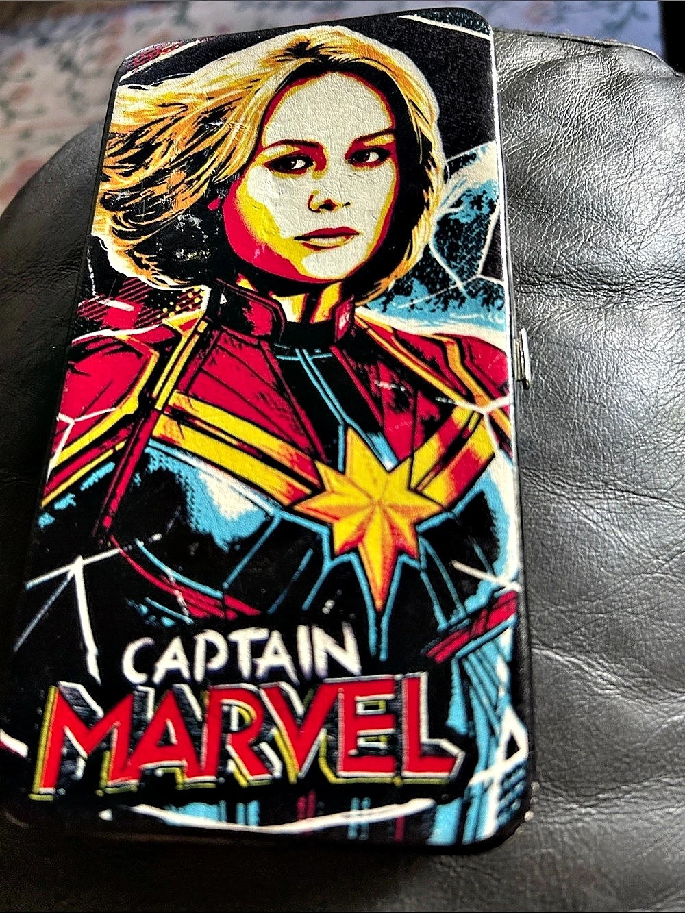 Buck & Down Captain Marvel Wallet Phone Case in Black & Red